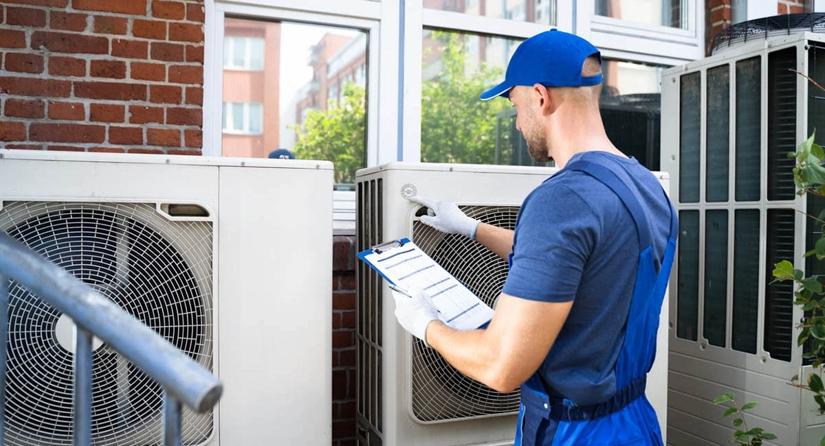 Technicien frigoriste certifié réalisant la maintenance des pompes à chaleur air-eau en Brabant Wallon
